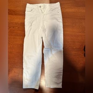 High-waisted White Jeans